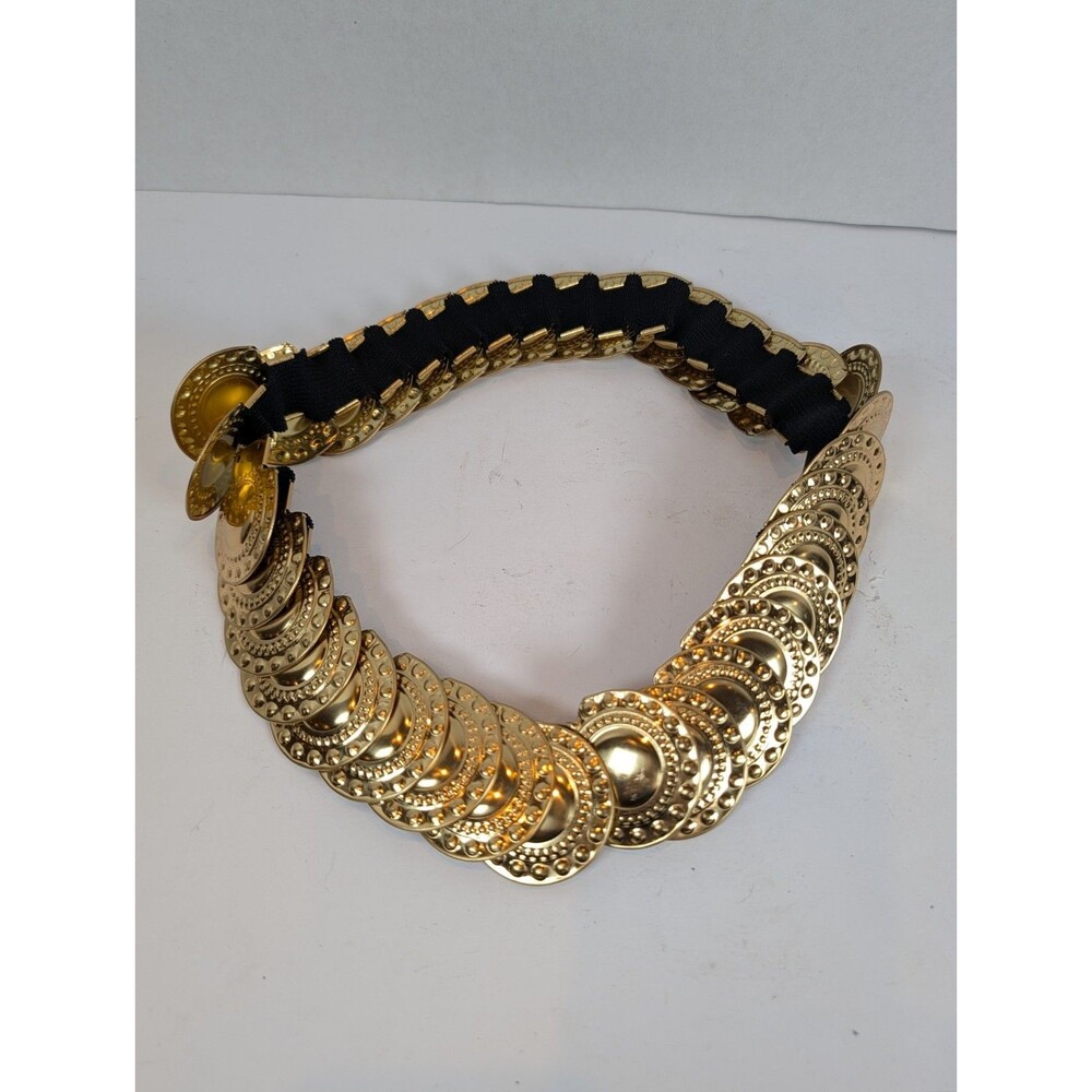 Gold Tone Metal Coin Style Womens Belt